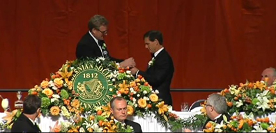 The Presidency of the Hibernian Society of Savannah changing hands at the 2012 Anniversary Dinner